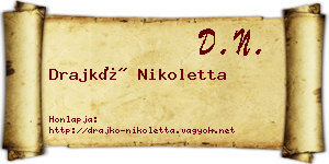 Drajkó Nikoletta névjegykártya