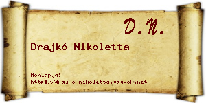 Drajkó Nikoletta névjegykártya